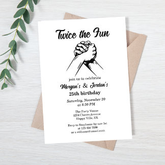 Moderne minimale Hände Grau Joint Geburtstag Einladung