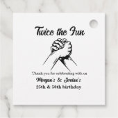 Moderne minimale Hände Grau Joint Geburtstag Geschenkanhänger (Rückseite)