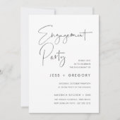 Moderne minimale handgeschriebene Script-Engagemen Einladung (Vorderseite)