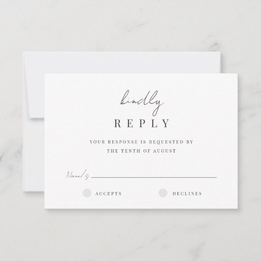 Moderne minimale handgeschriebene SkriptWedding RSVP Karte (Vorderseite)