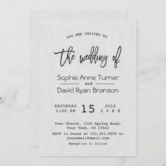 Moderne Minimale Handschrift handgeschriebene Hoch Einladung (Vorne/Hinten)