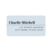 Moderne minimale hellblaue Rücksendeadresse Adressaufkleber (Vorne)
