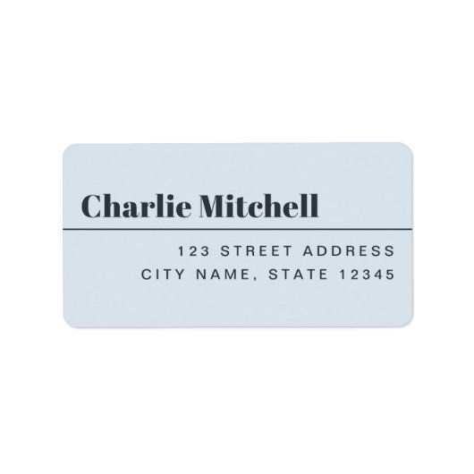 Moderne minimale hellblaue Rücksendeadresse Adressaufkleber (Vorne)