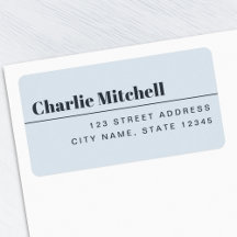 Moderne minimale hellblaue Rücksendeadresse