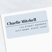 Moderne minimale hellblaue Rücksendeadresse Adressaufkleber