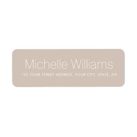 Moderne minimale helle mocha braune Rücksendeadres (Vorne)