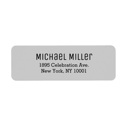 Moderne minimale hellgraue und schwarze Rücksendea (Vorne)