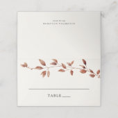 Moderne Minimale Herbstlaube Herbsthochzeit Platzkarte (Außenseite Aufgefaltet)