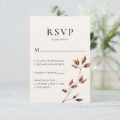 Moderne Minimale Herbstlaube Herbsthochzeit RSVP Karte (Stehend Vorderseite)