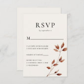 Moderne Minimale Herbstlaube Herbsthochzeit RSVP Karte (Vorne/Hinten)