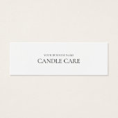 Moderne, minimale Hinweise zur Produktpflege (Vorderseite)