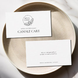 Moderne, minimale Hinweise zur Produktpflege Visitenkarte