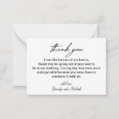 moderne minimale Hochzeit 3 Fotos Collage danke Mitteilungskarte (Rückseite)