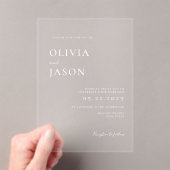 Moderne Minimale Hochzeit Acryleinladungen (Insitu (Handheld))