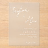 Moderne Minimale Hochzeit Acryleinladungen (Vorderseite)