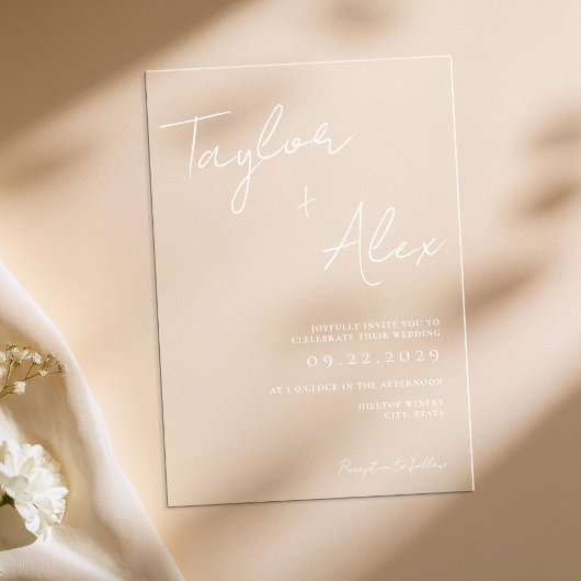 Moderne Minimale Hochzeit Acryleinladungen