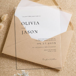 Moderne Minimale Hochzeit Acryleinladungen