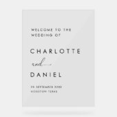 Moderne, minimale Hochzeit Acrylschild (Vorderseite)