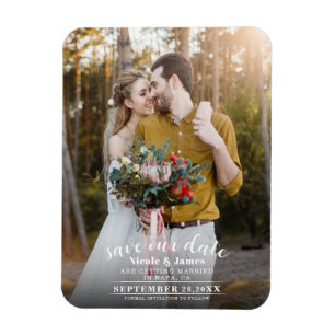 Moderne Minimale Hochzeit mit vollem Foto - Speich Magnet