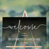 Moderne Minimale Hochzeit Willkommen Transparentes Acrylschild (Neutral)