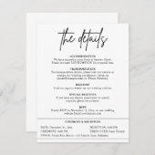 Moderne Minimale Hochzeitdetails Begleitkarte (Vorne/Hinten)