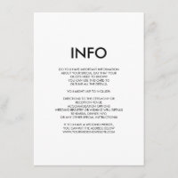 Moderne minimale Hochzeitsdetails/Informationskart