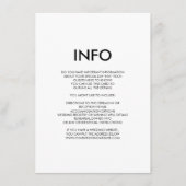 Moderne minimale Hochzeitsdetails/Informationskart Begleitkarte (Vorderseite)