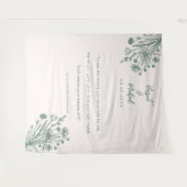 Moderne minimale Hochzeitshintergrund Wildblume Wandteppich (Vorderseite (Horizontal))