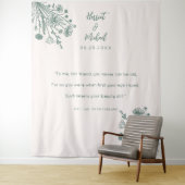 Moderne minimale Hochzeitshintergrund Wildblume Wandteppich (Beispiel)