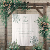 Moderne minimale Hochzeitshintergrund Wildblume Wandteppich