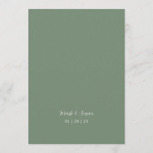 Moderne minimale Hochzeitskarte Programm (Rückseite)