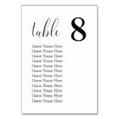 Moderne minimale Hochzeitskartentafeln Tischnummer (Vorderseite)