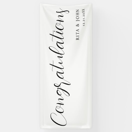 Moderne Minimale Hochzeitsstimmung - Handschrift Banner (Vertikal)