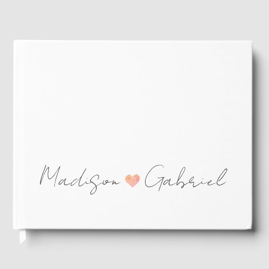 Moderne Minimale Hochzeitsszenario Gästebuch (Vorderseite)