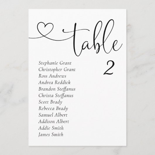 Moderne minimale Hochzeitstichtafelkarten Einladung (Rückseite)