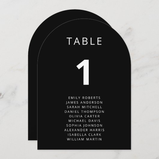 Moderne minimale Hochzeitstichtafelkarten Einladung (Vorne/Hinten)