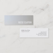 Moderne Minimale Imitate Grau Silber Beruflich Mini Visitenkarte (Vorne/Hinten)
