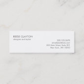 Moderne Minimale Imitate Grau Silber Beruflich Mini Visitenkarte (Rückseite)