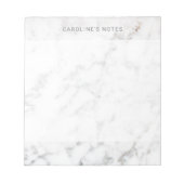 Moderne minimale Imitate Marmortextur mit Text Notizblock (Vorderseite)