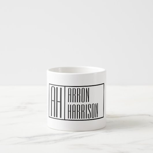 Moderne Minimale Initialen und Logo-Namen Espressotasse (Vorderseite)