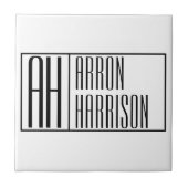 Moderne Minimale Initialen und Logo-Namen Fliese (Vorderseite)