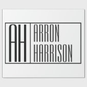 Moderne Minimale Initialen und Logo-Namen Geschenkpapier (Flach)