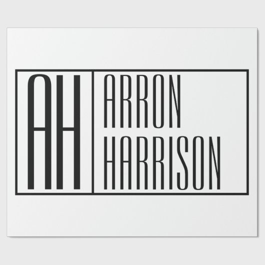 Moderne Minimale Initialen und Logo-Namen Geschenkpapier (Flach)