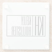 Moderne Minimale Initialen und Logo-Namen Glasuntersetzer (Rückseite)