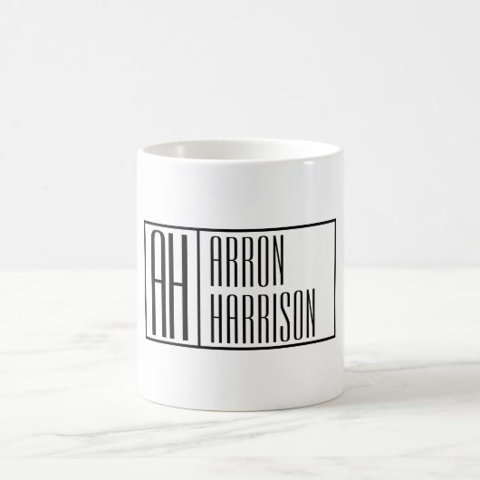 Moderne Minimale Initialen und Logo-Namen Kaffeetasse (Mittel)