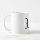 Moderne Minimale Initialen und Logo-Namen Kaffeetasse (Links)