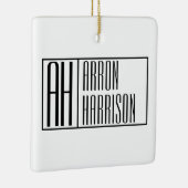 Moderne Minimale Initialen und Logo-Namen Keramikornament (Rechts)