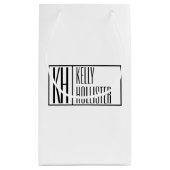 Moderne Minimale Initialen und Logo-Namen Kleine Geschenktüte (Rückseite)