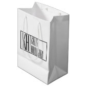 Moderne Minimale Initialen und Logo-Namen Mittlere Geschenktüte (Vorderseite Schrägansicht)