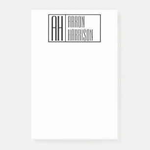 Moderne Minimale Initialen und Logo-Namen Post-it Klebezettel